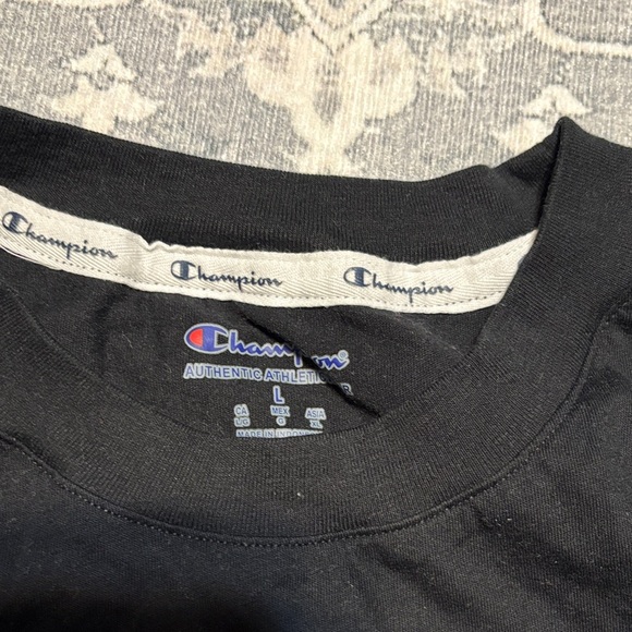 Champion Black Drawstring Tee size large - Picture 2 of 4